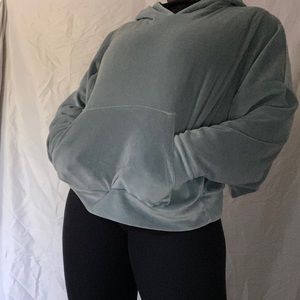 Light blue suede hoodie